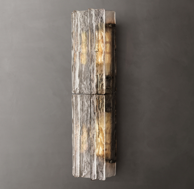 Lattice Clear Glass Sconce 30\"