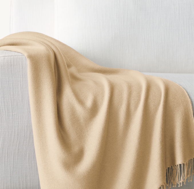 Italian Siena Lamb's Wool, Silk & Cashmere Throw