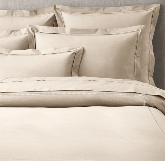 Italian Ladder Stitch Percale Duvet Cover