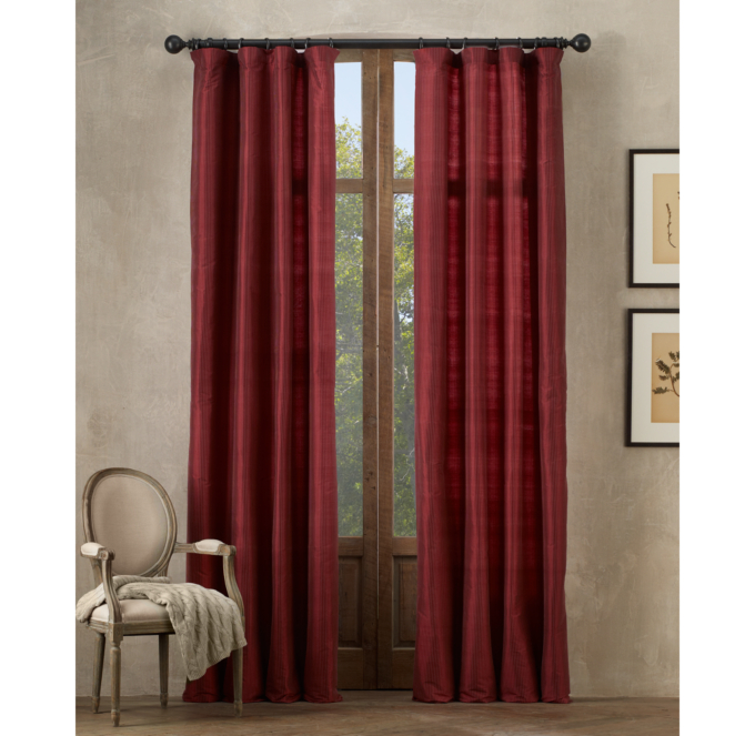 Thai Silk Tonal Stripe Drapery Sangria