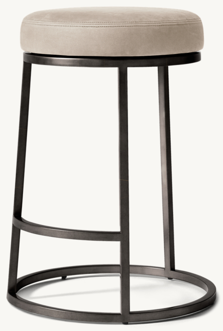 Emery Backless Swivel Leather Bar & Counter Stool