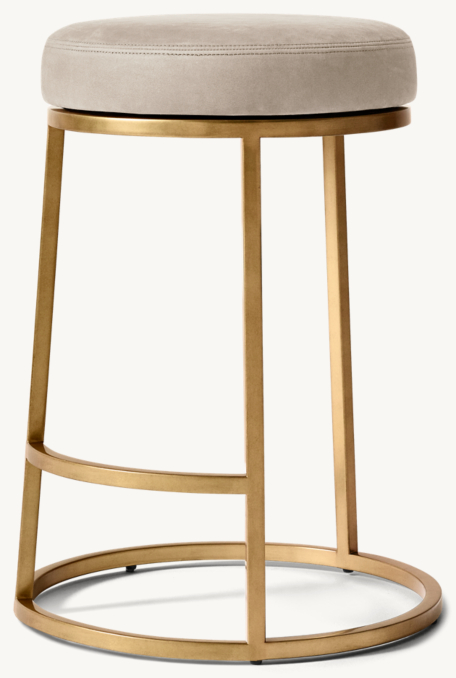 Emery Backless Swivel Leather Bar & Counter Stool