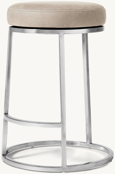 Emery Backless Swivel Leather Bar & Counter Stool