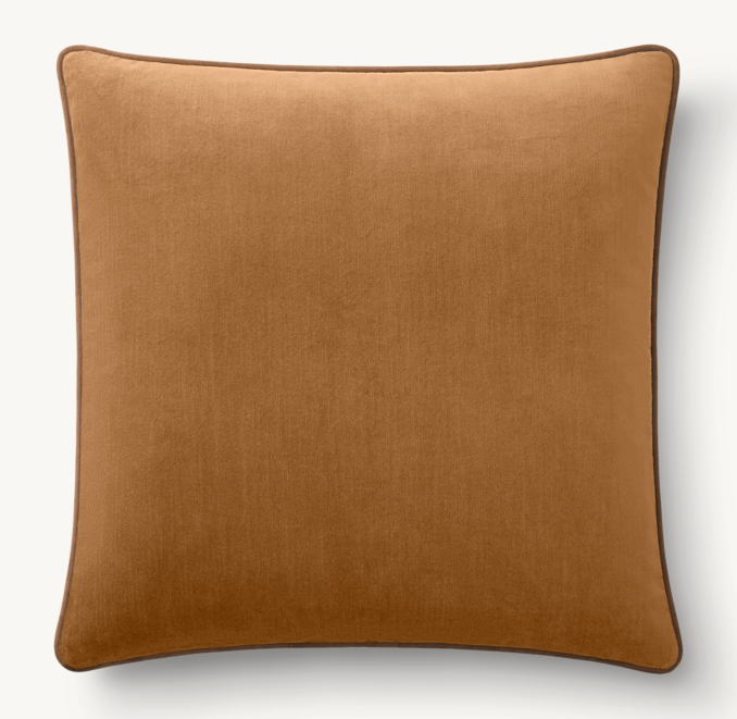 Italian Merino Wool Velvet & Veneto Leather Pillow Cover - Square