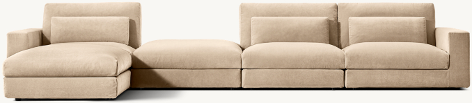 Lugano Modular 5-piece Chaise with Floating Ottoman