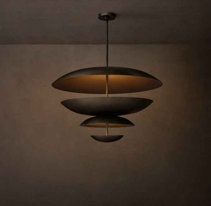 36" chandelier shown in Bronze.