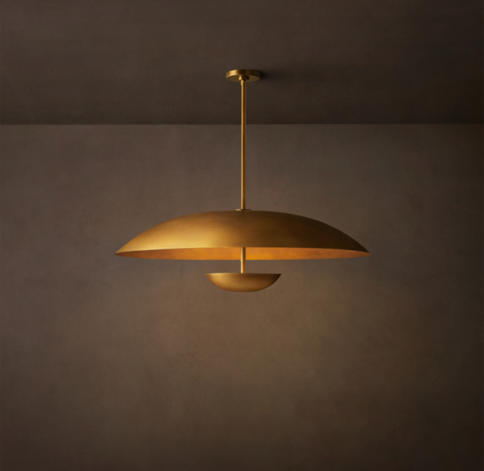 36" pendant shown in Lacquered Burnished Brass.
