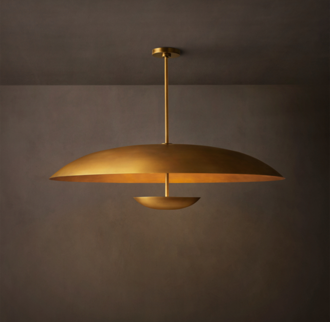 48" pendant shown in Lacquered Burnished Brass.