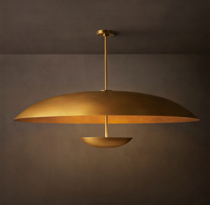 60" pendant shown in Lacquered Burnished Brass.