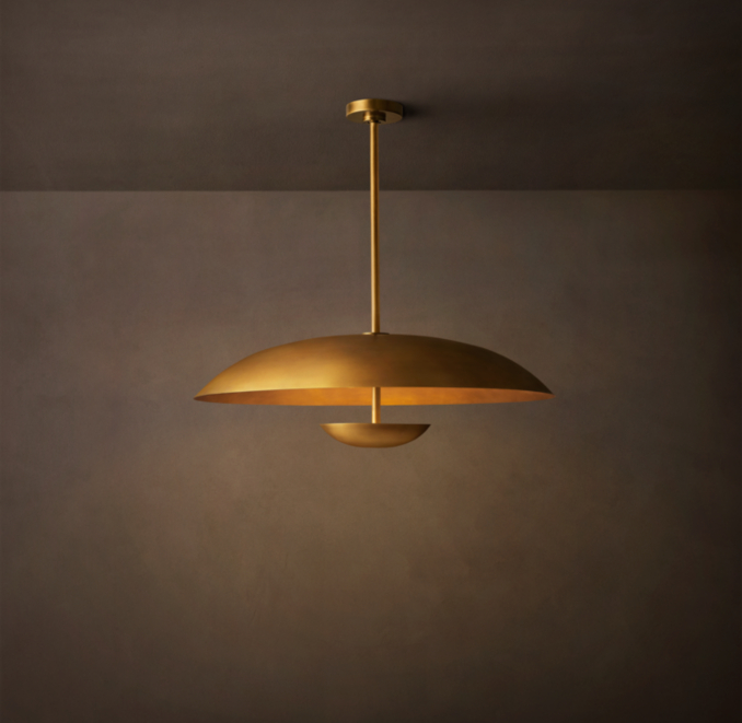 30" pendant shown in Lacquered Burnished Brass.