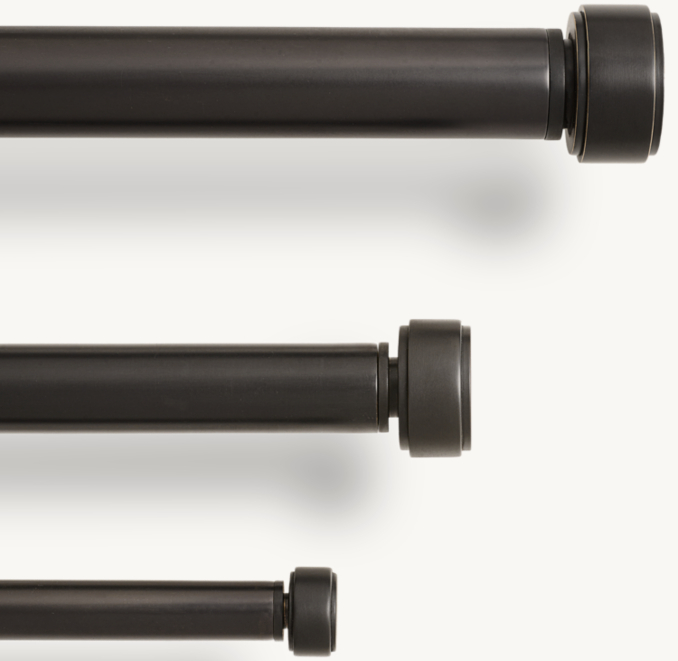 Lambeth Solid Brass Smooth Short Finial & Rod Set