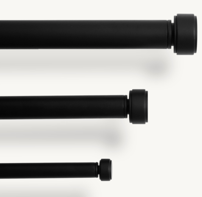 Lambeth Solid Brass Smooth Short Finial & Rod Set