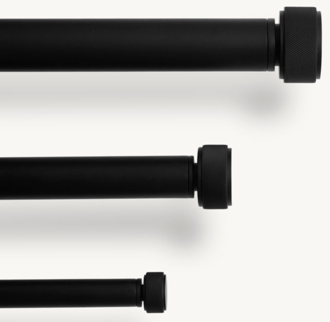 Lambeth Solid Brass Knurled Short Finial & Rod Set