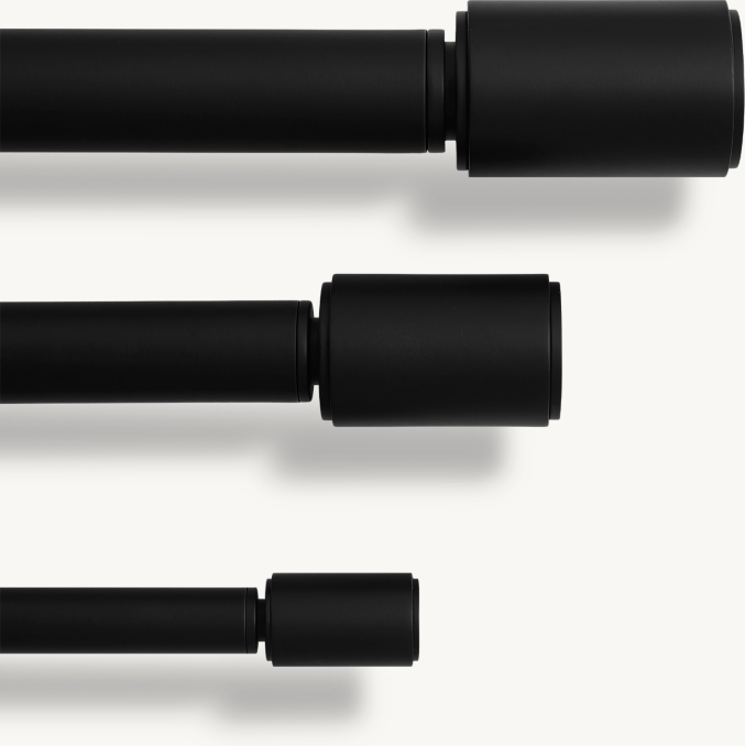 Lambeth Solid Brass Smooth Long Finial & Rod Set