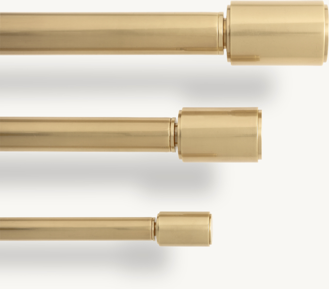 Lambeth Solid Brass Smooth Long Finial & Rod Set