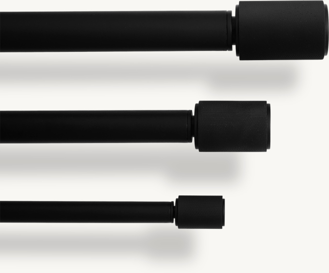 Lambeth Solid Brass Knurled Long Finial & Rod Set
