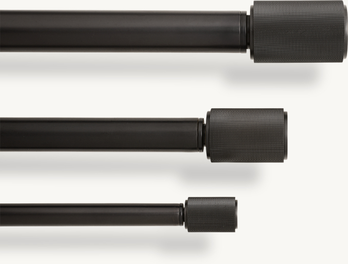 Lambeth Solid Brass Knurled Long Finial & Rod Set