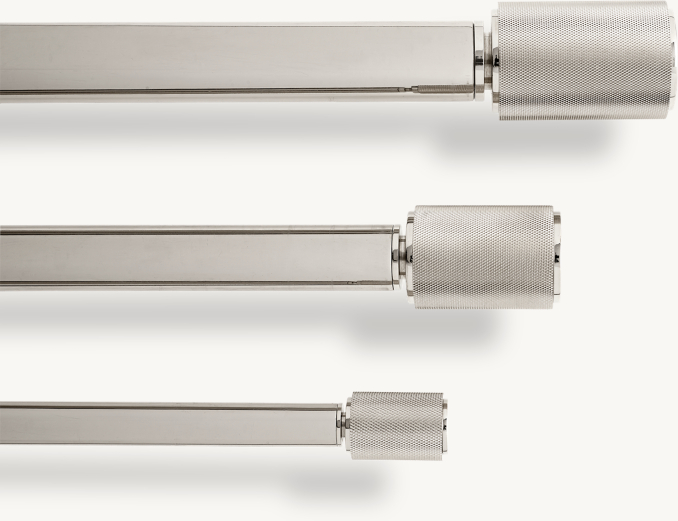 Lambeth Solid Brass Knurled Long Finial & Rod Set