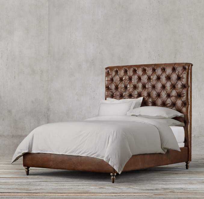 Chesterfield Leather Panel Headboard