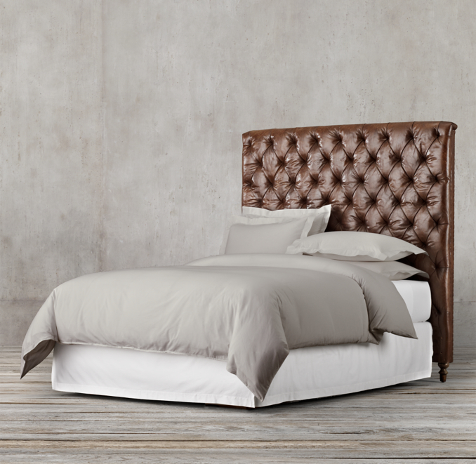 Chesterfield Leather Panel Headboard