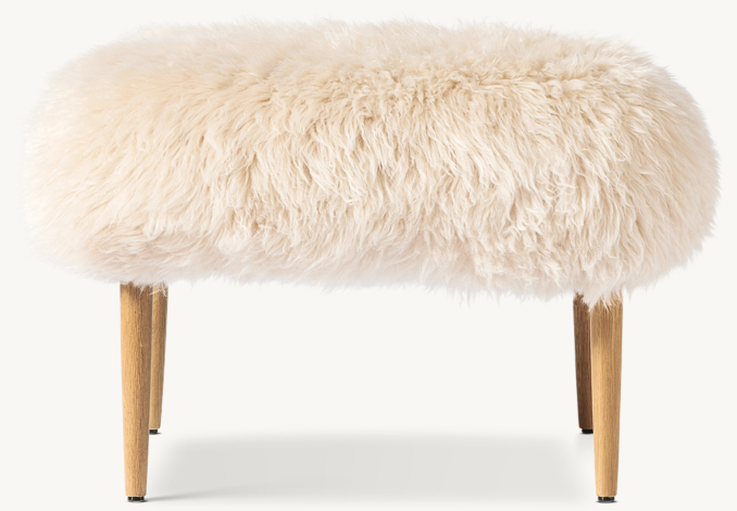 Shown in Ivory New Zealand Sheepskin with Natural Oak finish.
