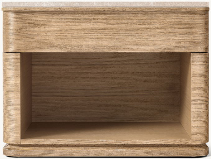 32" nightstand shown in Light Brushed Oak/Crema Emperador Marble.