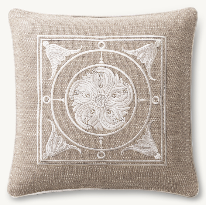 Élysées Medallion Outdoor Pillow Cover - Square