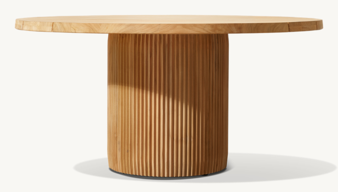 Soria Teck - Table à manger ronde