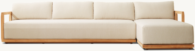Soria Teak Right-Arm Chaise Sectional
