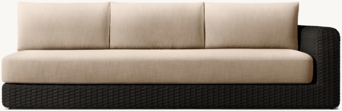 Shown in Black. Cushions shown in Latte Perennials® Performance Textured Linen Weave.
