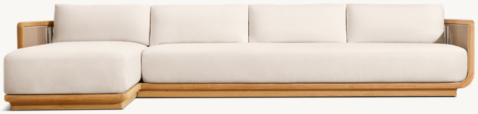 Brera Teak Left-Arm Chaise Sectional