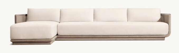 Brera Teak Left-Arm Chaise Sectional