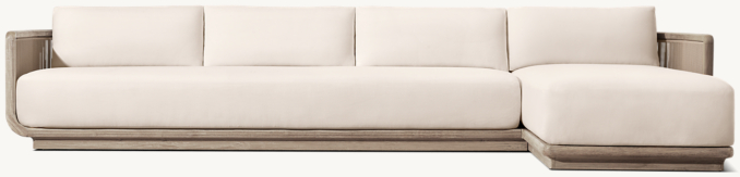 Brera Teak Right-Arm Chaise Sectional