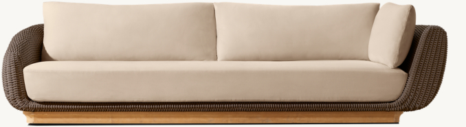 Shown in Natural Teak/Brown Rope. Cushions shown in Sand Performance Textured Weave.