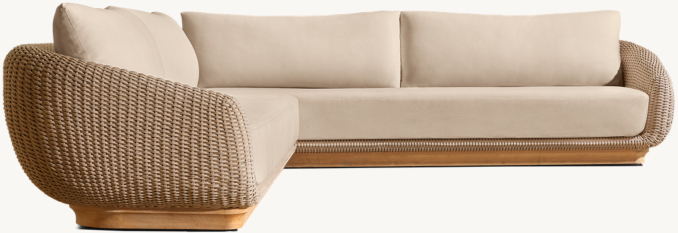 Milano Teak Left-Arm L-Sectional