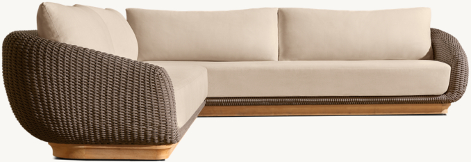 Milano Teak Left-Arm L-Sectional
