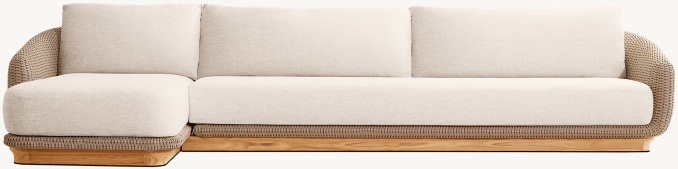 Milano Teak Left-Arm Chaise Sectional