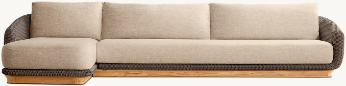 Milano Teak Left-Arm Chaise Sectional