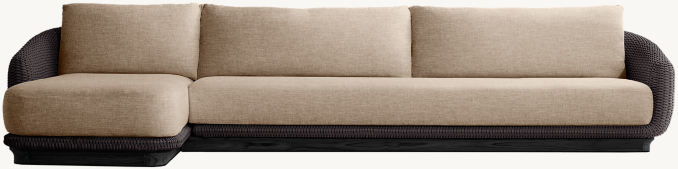 Milano Teak Left-Arm Chaise Sectional