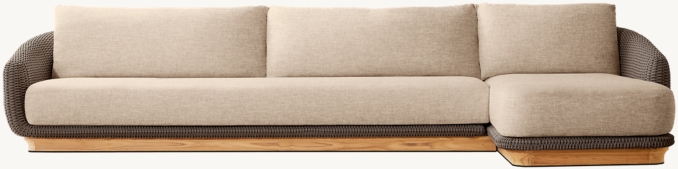 Milano Teak Right-Arm Chaise Sectional