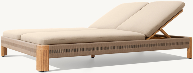 Striata Teak Double Chaise