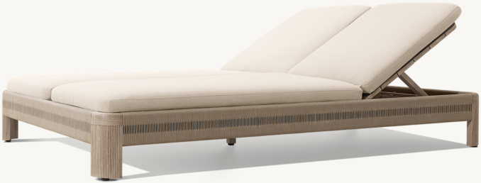 Striata Teak Double Chaise
