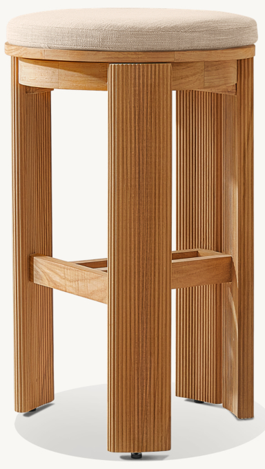 Striata Teak Swivel Bar & Counter Stool