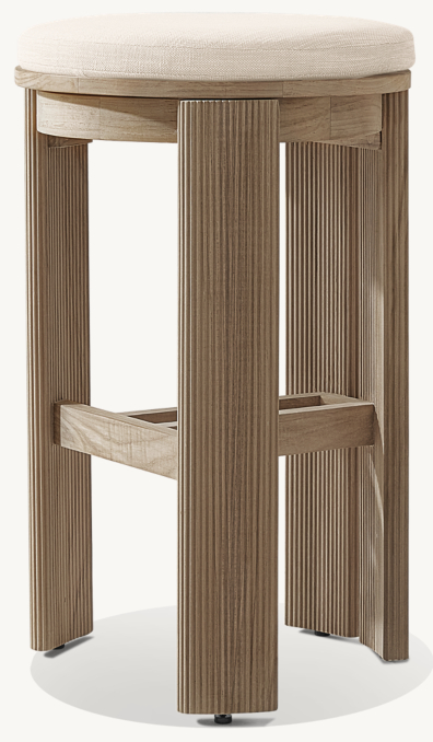 Striata Teak Swivel Bar & Counter Stool