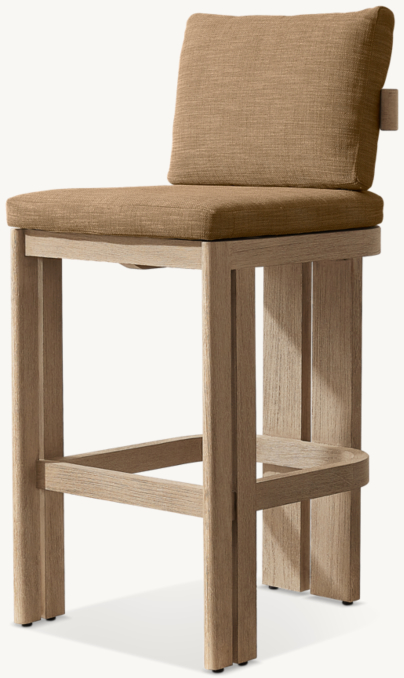 Matira Teak Armless Bar &amp; Counter Stool