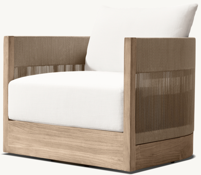 Balmain Rope Teak Swivel Lounge Chair