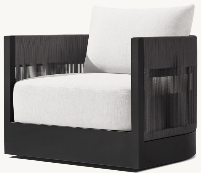 Balmain Rope Aluminum Swivel Lounge Chair