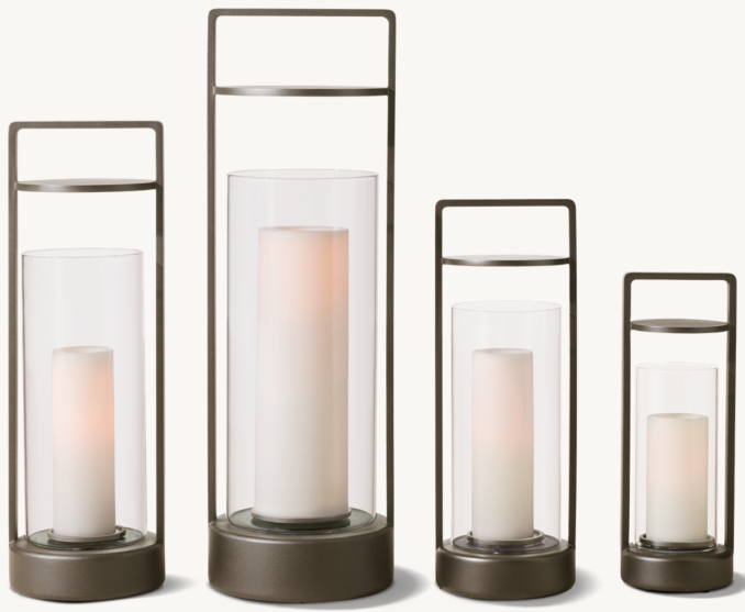 Sizes (left to right) C, D, B and A shown in Bronze. Candle not included.