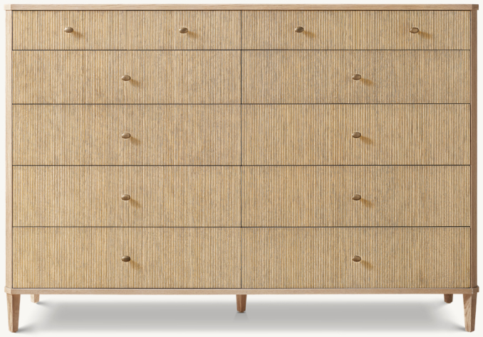 Delphine Reeded 12-Drawer Dresser