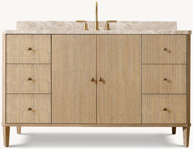 Delphine Reeded Single Extra-Wide Vanity